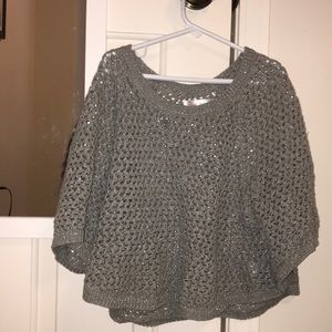 gray knit sweater- size 8/10